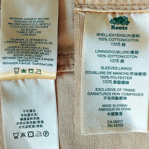 Roots Canada Women Utility Jacket Small Tan Button Cargo Hooded Lightweight - Picture 16 of 16